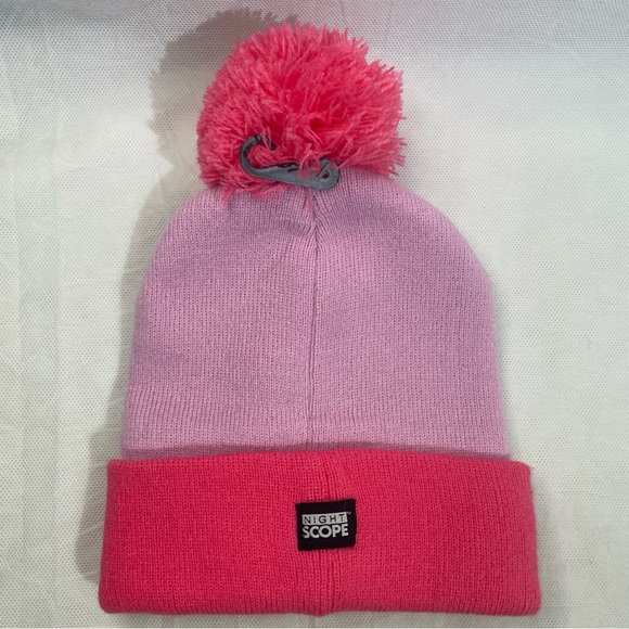 Night Scope Beanie Cap Womens OSFA Toboggan LED Light Mount Holder Hat Neon Pink - Picture 2 of 12